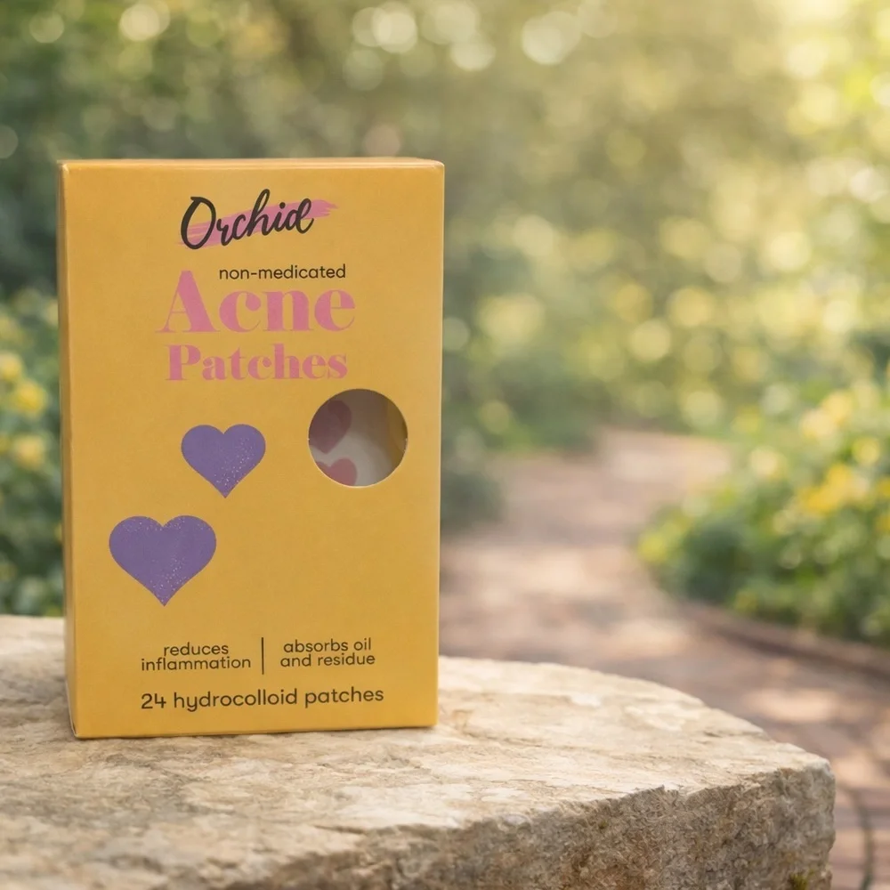 Orchid Acne Patches with Heart Design